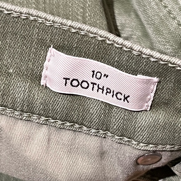 J.CREW 10” HIGHEST RISE TOOTHPICK JEAN, GARMENT-DYED OLIVE - Picture 7 of 9